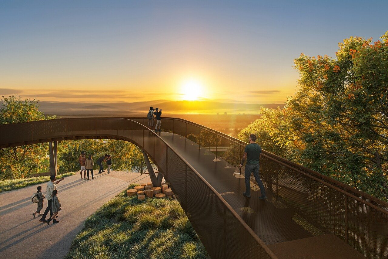 Mirante do Parque Una ao pôr do sol